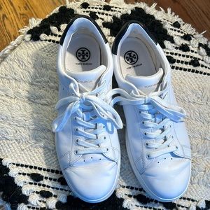 Tory Burch, White Sneakers, Size 10.